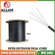 Allan Outdoor Fiber Cable  2 Core  1km FFTH Outdoor Dual Core Optic Cable 1km