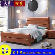 M-8/ Bed1M Solid Wood Bed1.2Rice1.35M Small Apartment Single Bed1.5Rice1.8M Double High Box Storage Wooden Bed DAX1