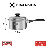 555 Classic Stainless Steel Saucepan - 304 Stainless Steel for Gas Induction Halogen & Electric