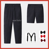 Black Shorts for Kids Boy School Formal Suit Trousers Kids Pants with Bowtie 1-14-Year-Old Boy Casua