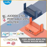 【SG】 Cudy TR3000 Portable WiFi 6 AX3000 VPN Mesh Router Home Travel OpenWRT 4K Stream Type-C Power