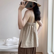 Summer Top  Top Korean Style Top Cotton linen sleeveless Vest Sleeveless Top