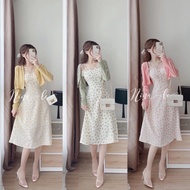 Montoghi 2 OUTSIDE DRESS SET Piece MIX 2-Strap FLOWER DRESS L1