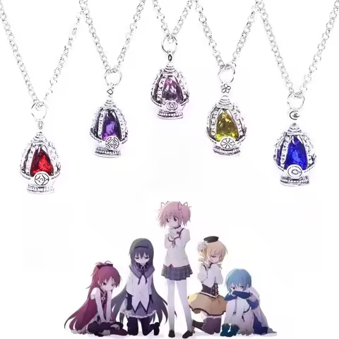Madoka Kaname Anime Character Soul Gem Necklace Colorful Creative Personality Props Premium Comforta