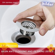 HILDAR Sink Strainer, Stainless Steel Anti Clog Drain Filter, Usefull With Handle Black Floor Drain Mesh Trap Kitchen Bathroom Accessories