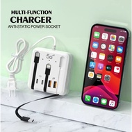 66W Multifunction Charger Fast Charging USB Type C PD Quick Charge 2 Port USB 2 Port Type C Socket
