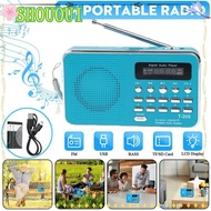 SHOUOUI FM Radio, Rechargeable LCD Digital MP3 Player,  USB SD TF Card Portable Audio System Outdoor