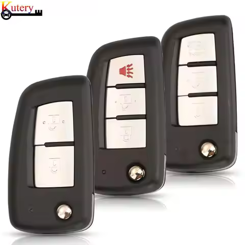 jingyuqin Folding Car Key Shell For Nissan Qashqai Micra Pulsar X-Trail Juke Rogue 2/3Buttons Remote
