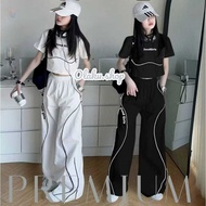 Cod/ set of cropped clothes, cutbray pants, motif Good Girl for children aged 3-12 years, trendy chi