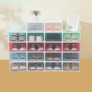 Stackable Storage Shoes Shoe Box Organizer Shoe Rack Clear Plastic Box Cabinet Penyimpan Kotak Kasut Rak Kasut