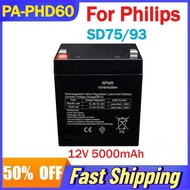 12V 5000mAh PA-PHD60 Battery For Philips SD75/93 Outdoor Speakers Batteries 6FM5 Accessories