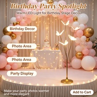 1.4M Warm LED Butterfly Floor Lamp Golden Stand Wedding Birthday Party Stage Aisle Decor Light