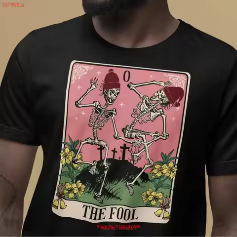The Fool Tarot Card Zero Jersey T Shirt Halloween Costume Plus Sizes Group Party Reading Mystic vint