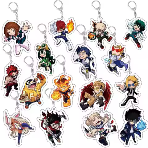 Anime Hero Midoriya Izuku All Might Bakugou Katsuki Cosplay Costume Key Pendant Props Acrylic Keycha