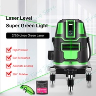 Strong Green Light 5 Line Laser Level 360°Rotary Self Leveling Indoor Outdoor Level Instrument Laser