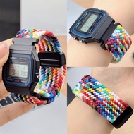 < Ready Straw-Suitable for Casio Casio F91W Strap Small Square Nylon Magnetic Braided Extended Watch