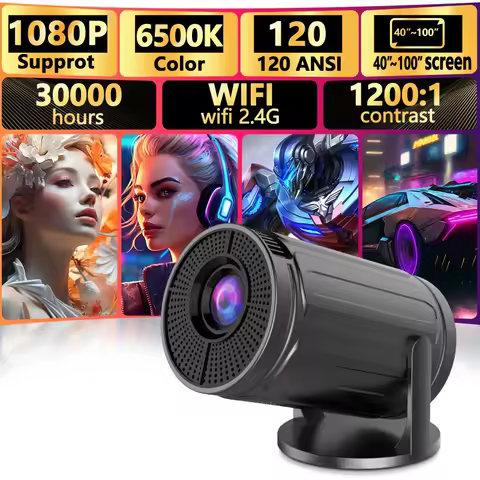 RY008 Mini HD Projector 1280x720P Portable LED High Brightness Home Theater Projector with 2.4G WIFI