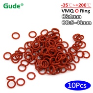 Silicone O Ring Sealing Washer Red VMQ O-ring Plumbing Gaskets Oil Resistant High Temperature CS 1mm