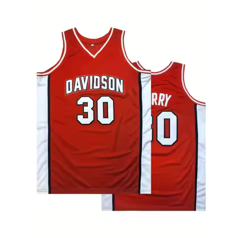 Basketball jersey mens oversized size 30 Stephen Curry· Davidson College 3D printing breathable spor