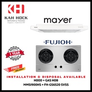 MAYER MMSI900HS-WH 90CM SEMI-INTEGRATED SLIMLINE COOKER HOOD + FUJIOH FH-GS6520 SVSS 2 BURNERS GAS HOB