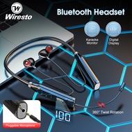 Wiresto Wireless Earphone Bluetooth Neckband Headphone Karaoke Monitor Earbuds E-Sports Soft Silicone Sport Earphone HD Stereo Headset