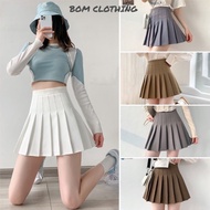 High-waisted Short Pleated Tennis Skirt, Short Tennis Skirt With Anti-Reflection Transparent Pants