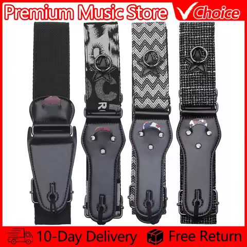 Electric Guitar Strap Acoustic Folk Guitar Belts Adjustable Vintage Cross Personality Guitar Straps 