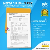 Cetak Nota Custom 1 ply 1 rim Kertas HVS Buram Invoice Faktur Form