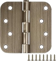 Door Hinges for Interior Doors 6-Pack 4-inch x 4-inch – Rounded 5/8-inch Radius Steel Door Hinge – A