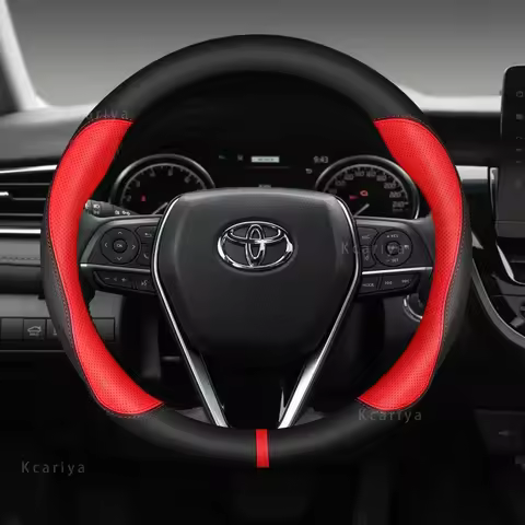 Stylish leather car steering wheel cover for Toyota Crown CHR Yaris Corolla Auris Hilux Celica Verso