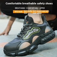 New Style Safety Shoes Anti-smashing Anti-puncture Air Cushion Sole Breathable Fashionable Lightweight Safety Shoes Steel Toe-toe Anti-scalding Work Shoes Low-Top Safety Shoes Protective Shoes Kevlar Sole Steel