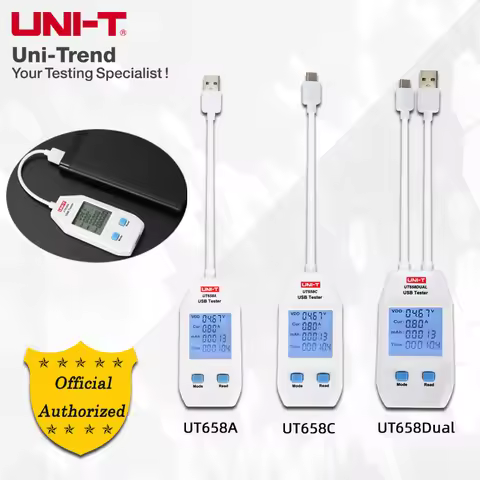 UNI-T UT658A/UT658C/UT658Dual/UT658LOAD Second-generation Type-A/Type-C USB tester; voltage/current/