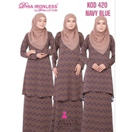 [SET 420] BAJU KURUNG TANPA GOSOK (NAVY BLUE)