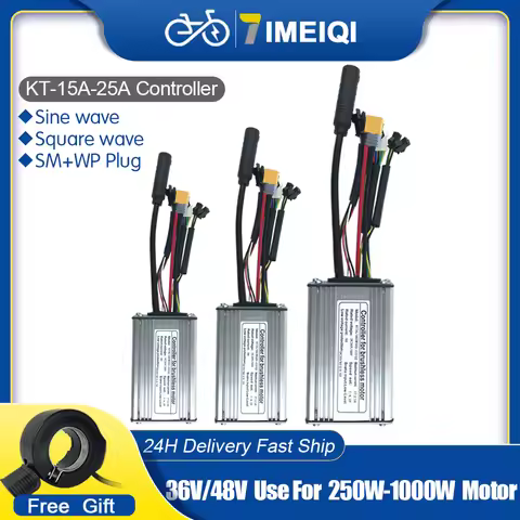 KT Ebike Controller 36V48V 15A/17A/22A/25A Squarewave/Sinewave Controller 250W 350W 500W 750W For El