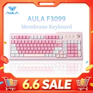 AULA F3099 Membrane Keyboard 99 Keys Tri-mode RGB Multi-function Roller for Wireless Office Keyboard