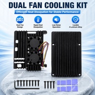 For Raspberry pi 5 dual fan aluminum alloy case PI 5 passive cooling box metal case