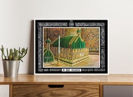 poster kayu makam nabi muhammad walldecor islami
