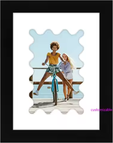 4x6 Picture Frame with Wavy Mat Insert and Shatter-Resistant Glass - Signature Collection - Designer