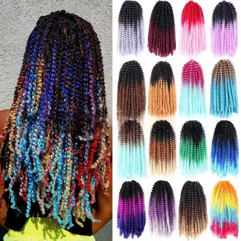 Spring Twist Synthetic Crochet Braiding Hair 8 Inch Afro Synthetic Crochet Hair Ombre Braiding Hair 