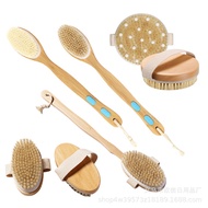 Wooden dry body brush Long-handled back scrubber Soft-bristled bath brush Exfoliating Meridian Brush