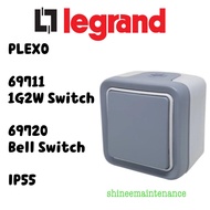 [3pc bundle!] Legrand Weatherproof Outdoor Plexo Switch 69711 (1 Gang 2 Way) / Bell Switch 69720 (Push Button) IP55