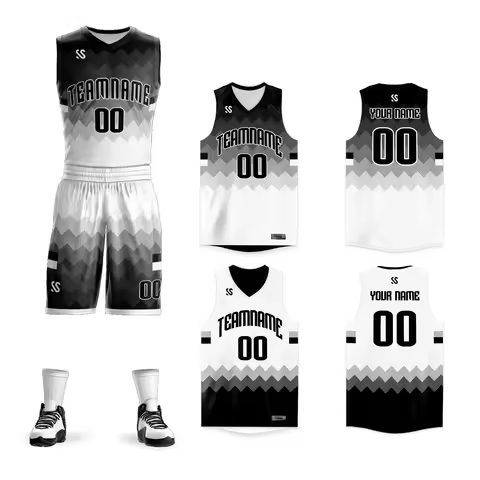 Custom Basketball Jerseys Set Double-Sided Printing Team Name Number Vest With Shorts Youth Basketba