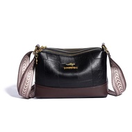 Black PU Shoulder Bag for Women Crossbody Bag Anti-theft Water-Resistant 3-Zip Patchwork Style