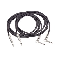 2pcs 3.0-meter 9.8ft Guitar Cable Right Angle 1/4 Inch TS Mono Double Shielded 22AWG Oxygen-Free Cop