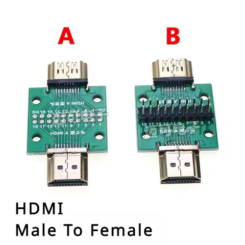 1PCS HDMI Male and Female Test Board MINI Connector With Board PCB 2.54mm Pitch 19/20pin DP HD A Fem