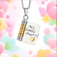 My Little Star Book Necklace for Daughter, Birthday Day Gift Graduation Jewelry of Love Flip Book Lo