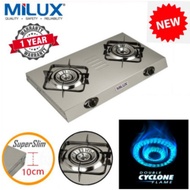 Milux Stainless Steel 2 Burners &amp; 1 Burner Dapur Gas Gas Cooker Gas Stove 4.2kW - MSS-2800 &amp; MSS-1800