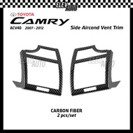 Toyota Camry ACV40 2007 - 2012 Side Aircond Vent Trim Carbon Fiber Interior Accessories 2008 2009 20