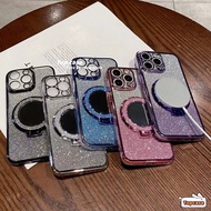 Huawei Honor X9A X50 X30 200 100Pro Glitter Mirror Bracket Four-corner Drop-proof Plated Phone Case