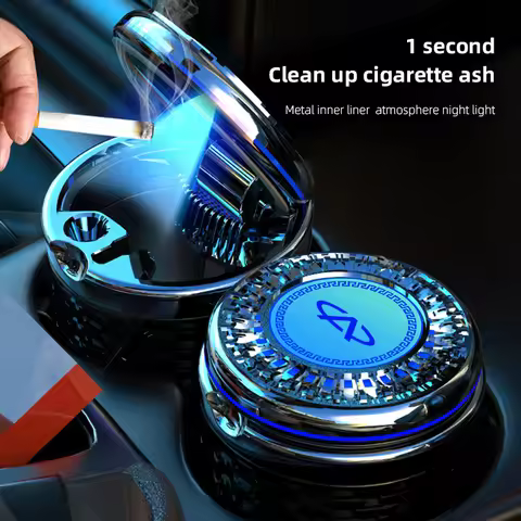 Car Ashtray LED Noctilucent Cigarette Butt Trash Box Accessories For Chery Tiggo 7 Pro 8 4 5 3 2 T11